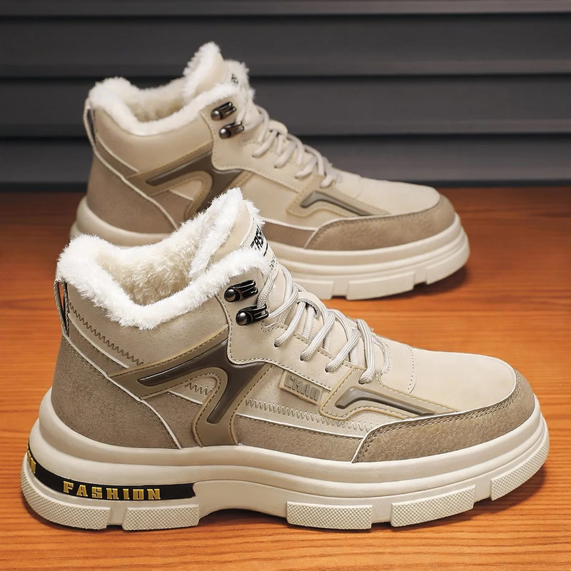 Insulated Men's Winter Boots, Non-slip Sole