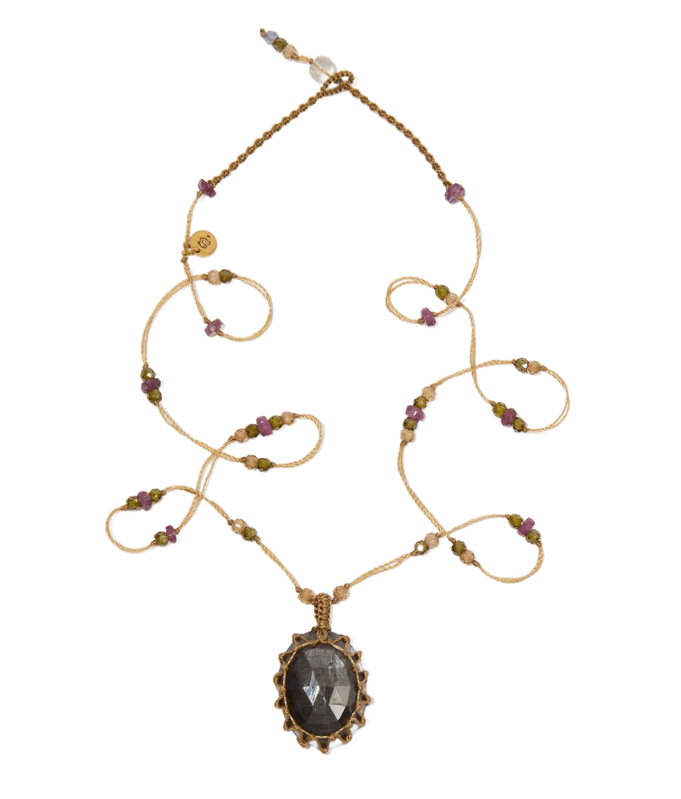 Тибетское колье Черный корунд