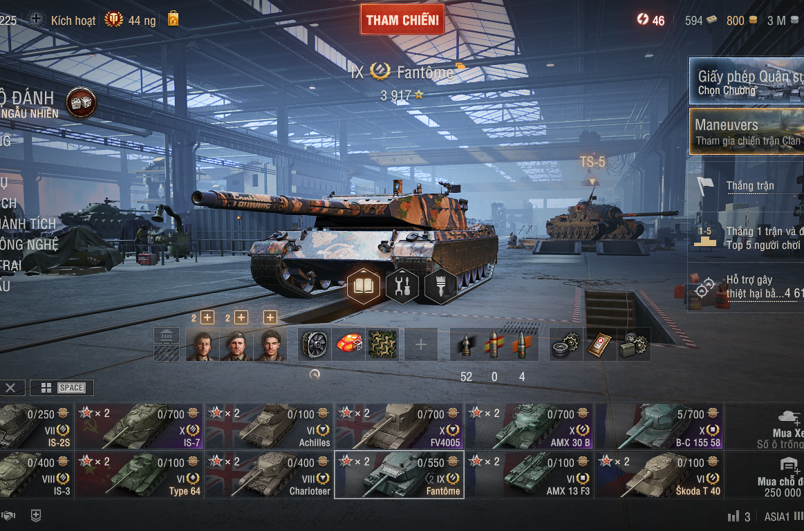 Acc World of Tanks PC sở hữu 5 tank X gồm FV4005, IS-7, T-62...
