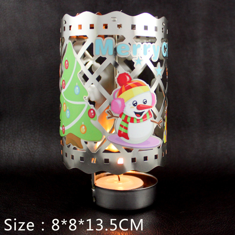 Rotating brass tealight holder, festive design