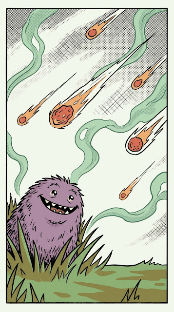 Grinning Purple Ghost Creature in Dark Swirling Cosmic Landscape - Free mobile Wallpaper