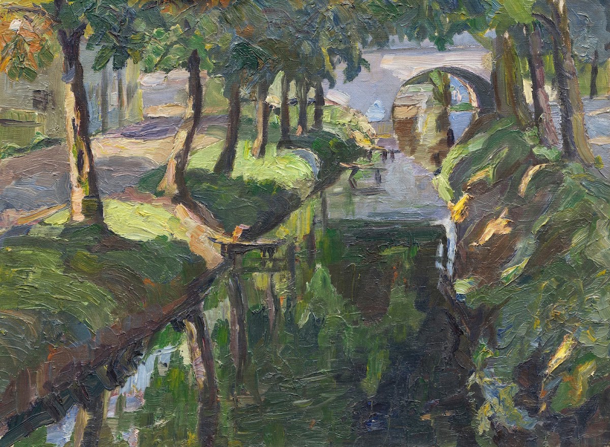 Mit Kastanien bestandener Kanal 1909