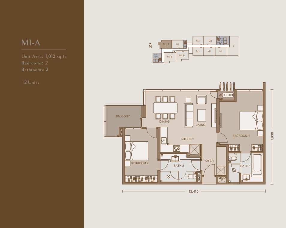 111 Menerung Type M1-A floor plan — 1905 sq ft, 4 bedrooms