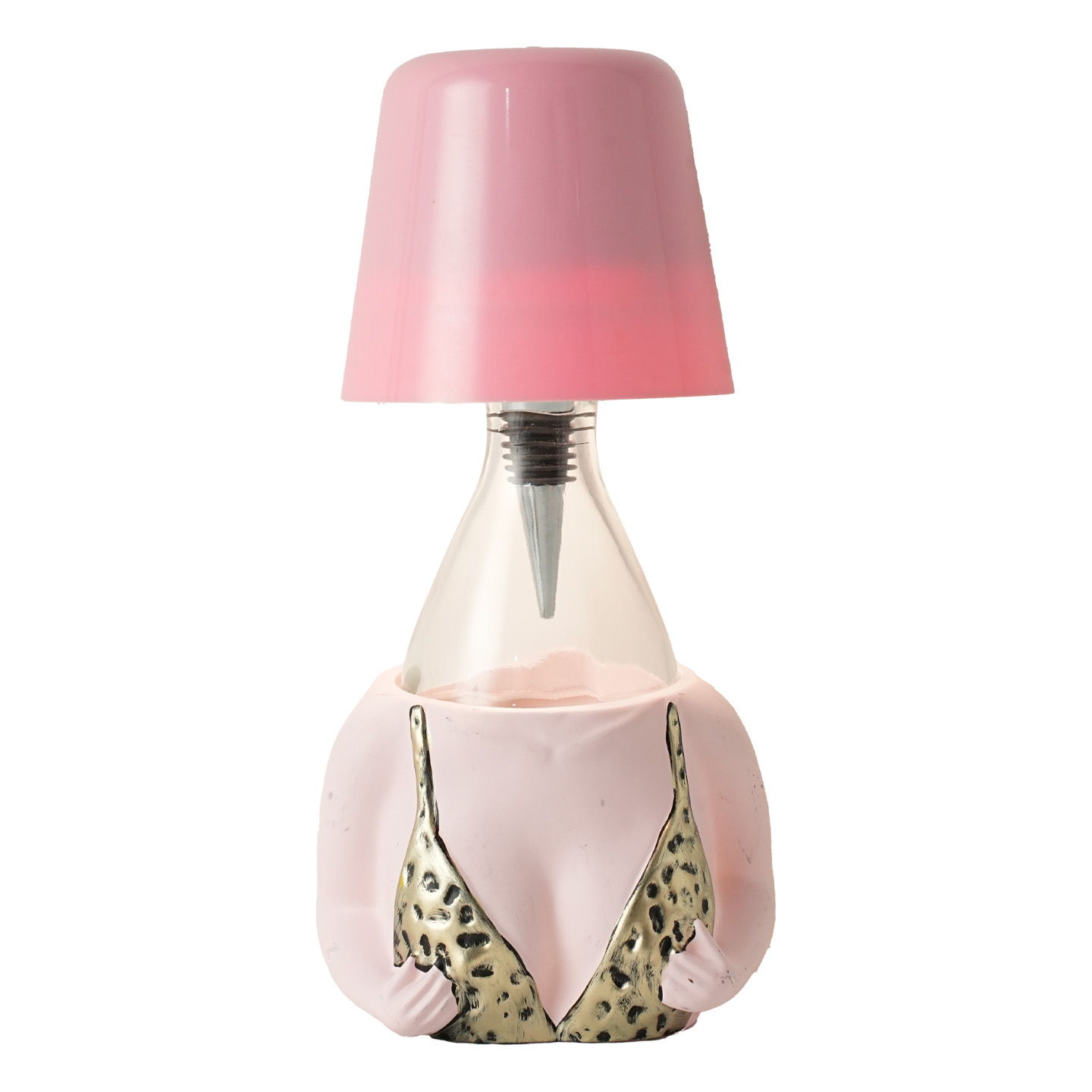 Table Lamp Bottle, Leopard Pattern, ABS