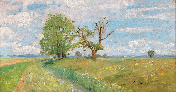 A Springtime Landscape with Creek