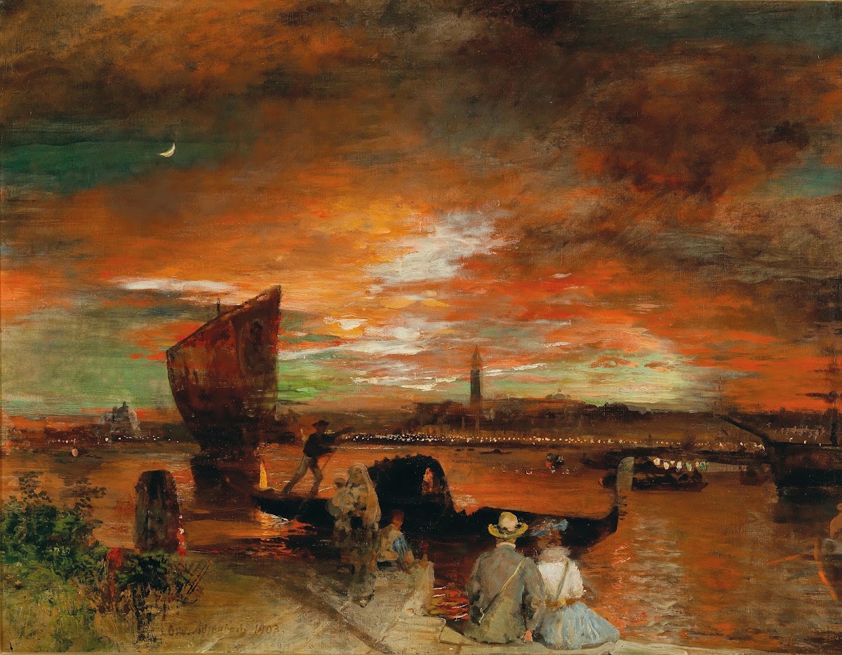 A scene at dusk in Venice 1903