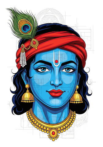 Blue-Skinned Krishna Pop Art