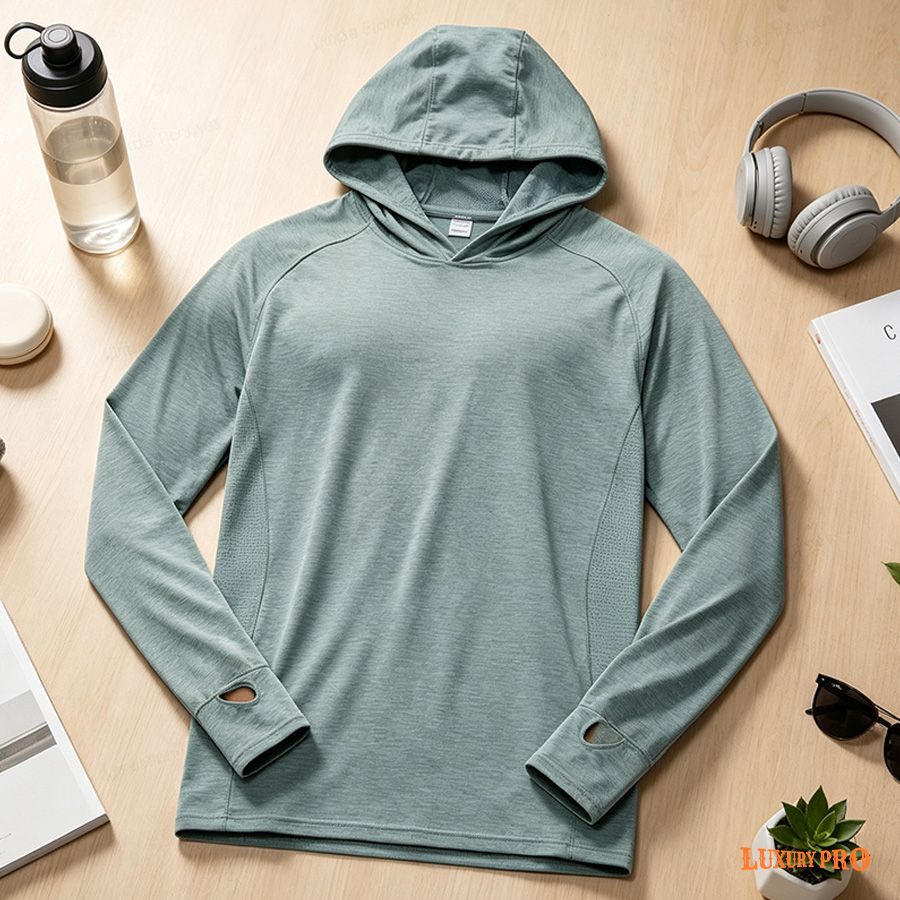 AOP ECL Raglan 3‑Panel Hooded T‑Shirt‑180 Imitation Cotton