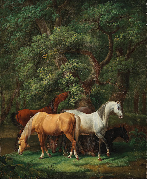Horses Grazing under Oak Trees 1828