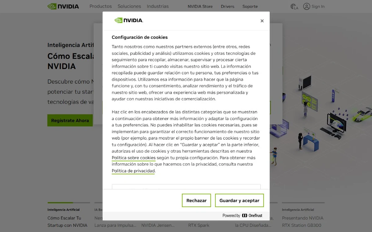Captura de Nvidia Launchpad AI