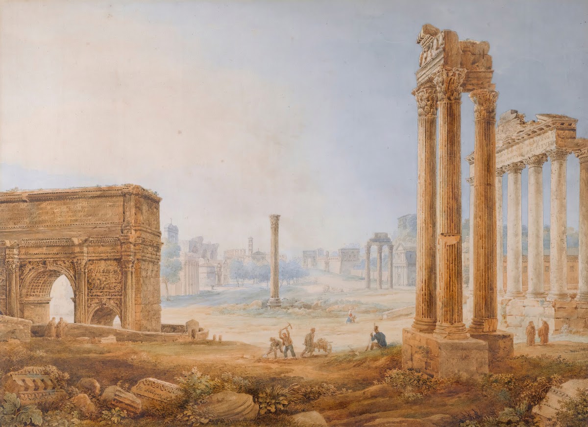 View Of The Forum With The Arch Of Septimus Severus