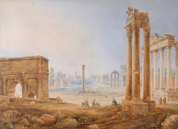 View Of The Forum With The Arch Of Septimus Severus