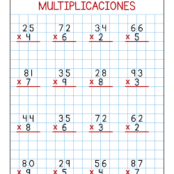 Ejercicios para practicar las multiplicaciones