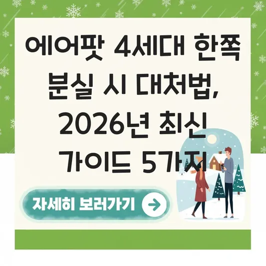 에어팟 4세대 한쪽 분실 시 대처법