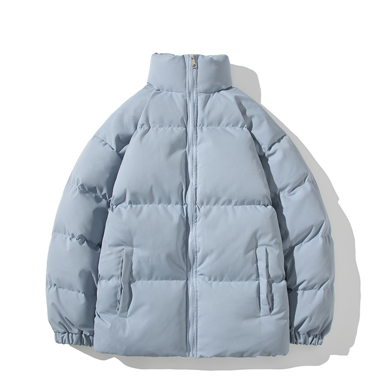 Unisex quilted jacket, lined, stand-up collar, loose fit