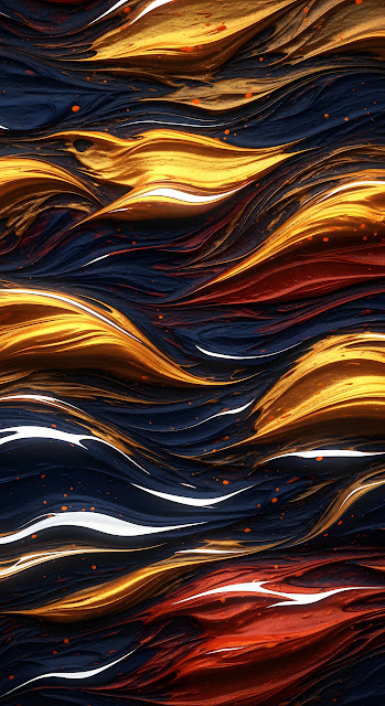 Glowing Molten Waves Abstract Texture Art - Free mobile Wallpaper