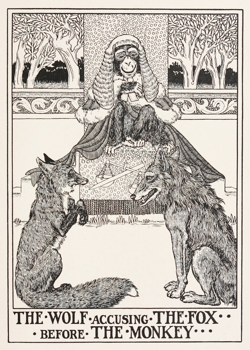 The Wolf Accusing the Fox before the Monkey 1900