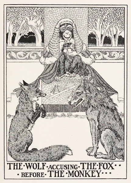 The Wolf Accusing the Fox before the Monkey 1900