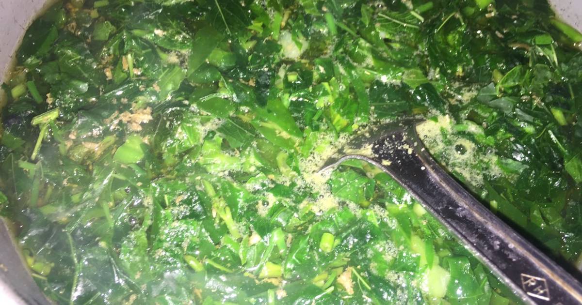 Canh rau đay mồng tơi nấu tôm xay