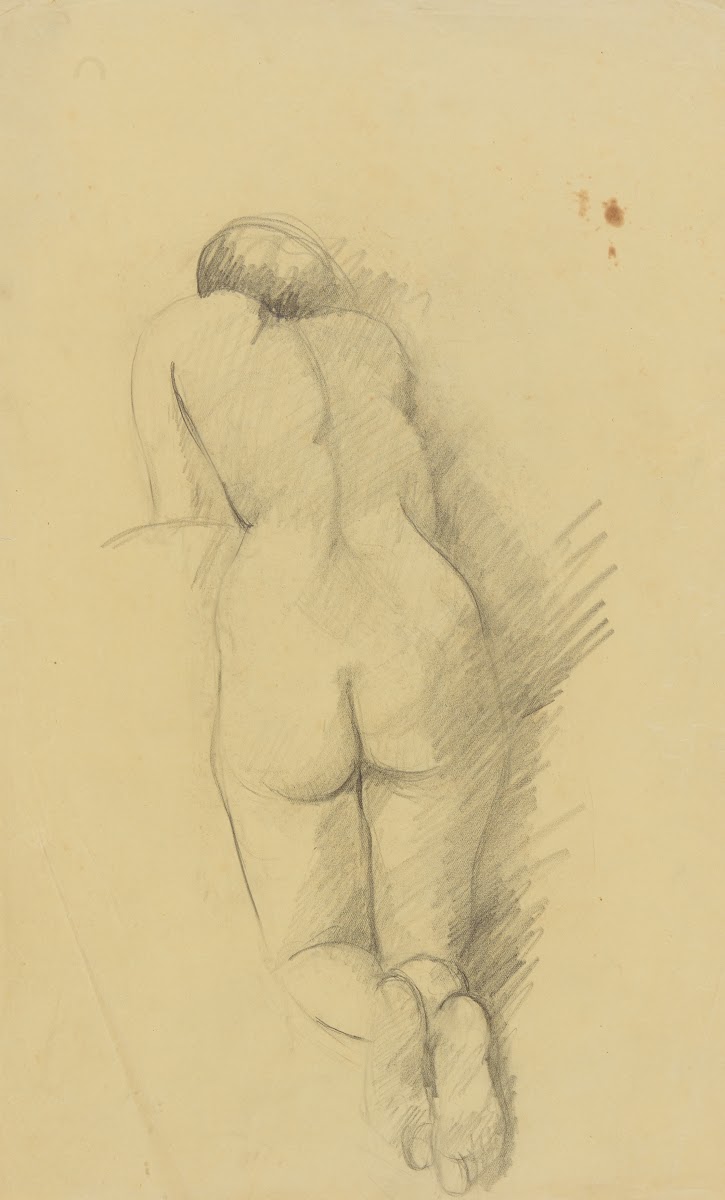 Kniender weiblicher Rückenakt 1933 1934