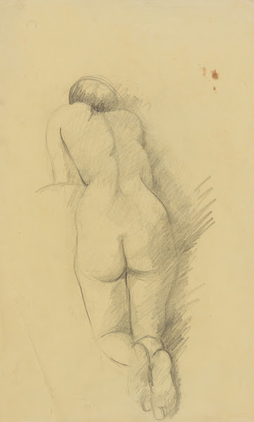 Kniender weiblicher Rückenakt 1933 1934