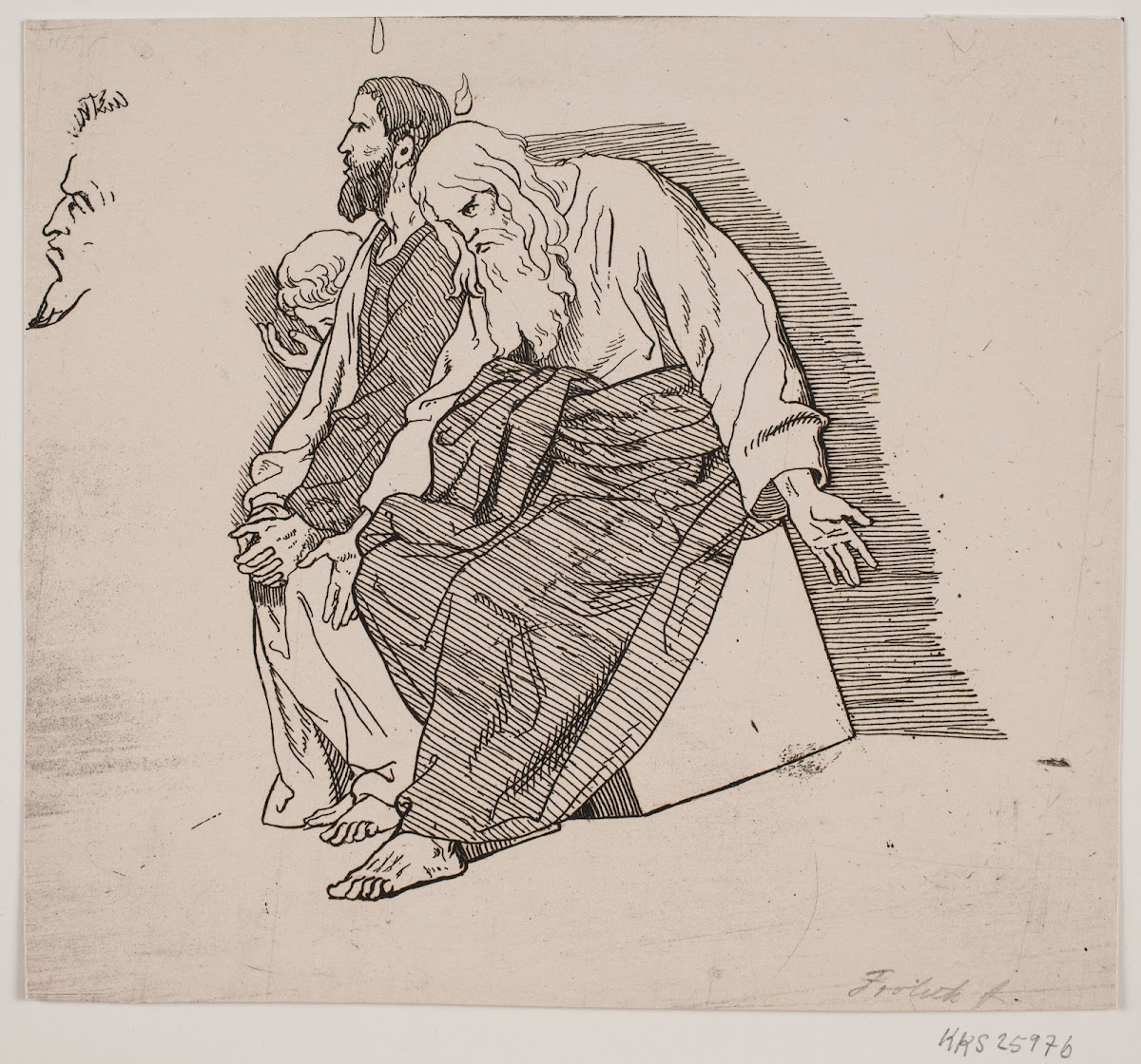 Prøveblad Tre siddende apostle