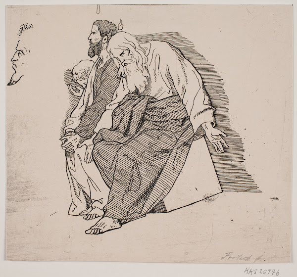 Prøveblad Tre siddende apostle