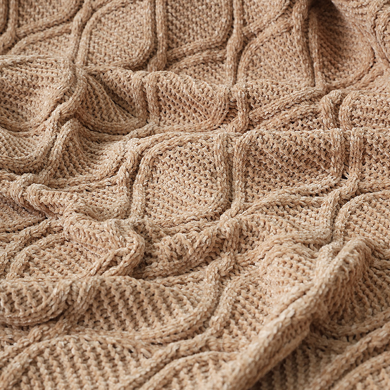 Solid color chenille blanket, 130x160cm