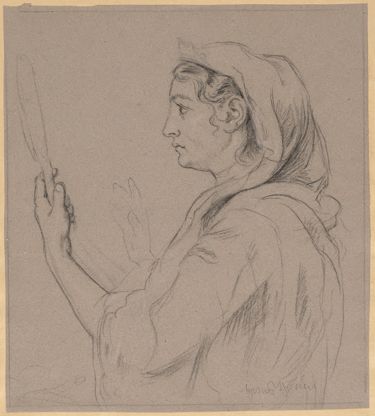 Woman with a Small Mirror in Her Hand 1880