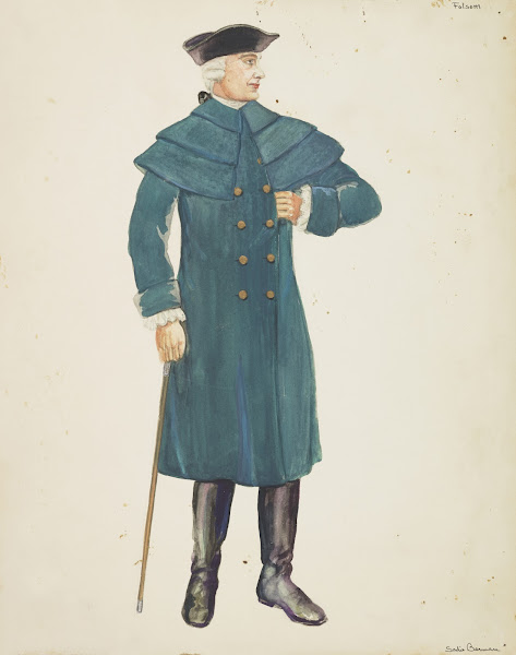 Valley Forge Blue coat black boots walking stick and black tricorne hat 1934 194