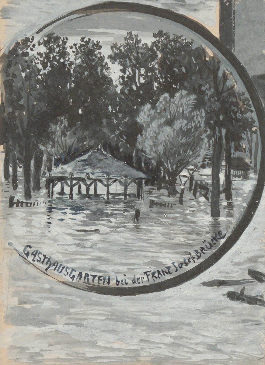 Überschwemmung bei der Franz Josefs Brücke 1897