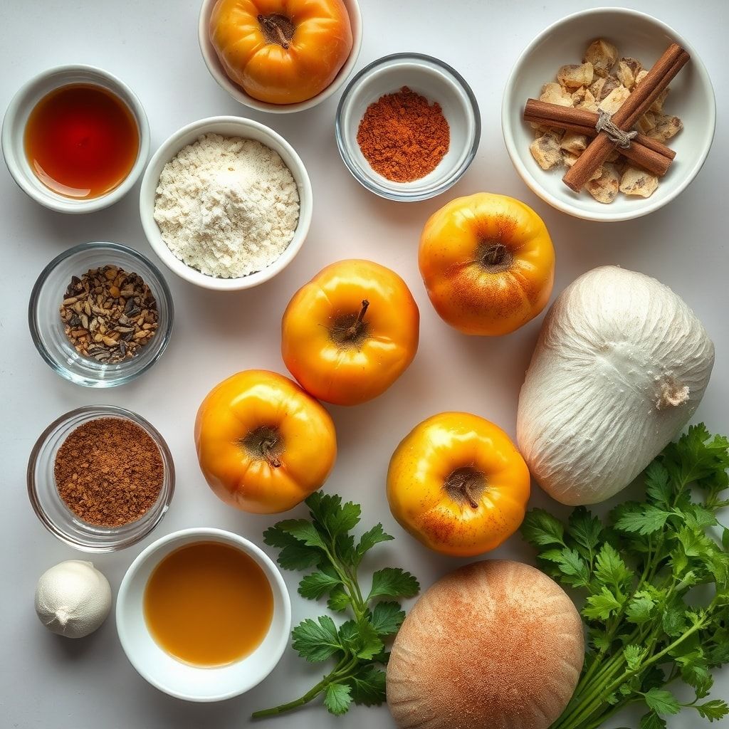 Ingredients for Baked Caramel Apples with Cinnamon Sugar Batter (Easy Homemade Dessert)