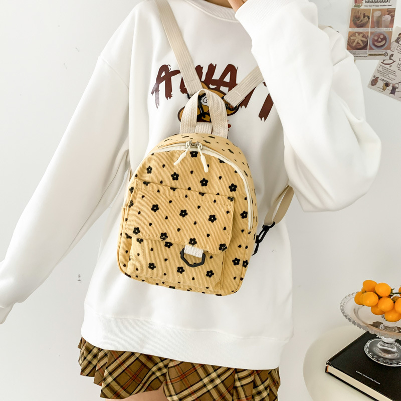 Small cotton backpack, abrasion resistant