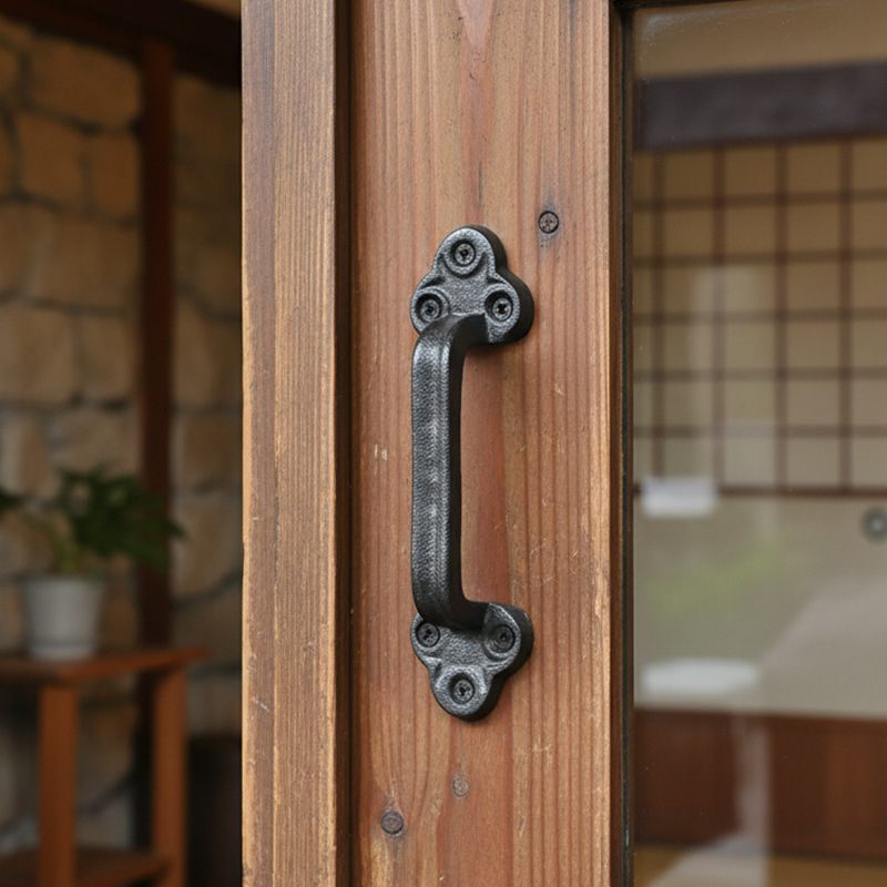 Cast Iron Door Handle in Vintage Style