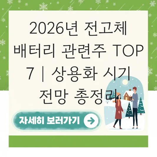 전고체 배터리 관련주 대장주 분석 및 상용화 시기 전망 대표 이미지