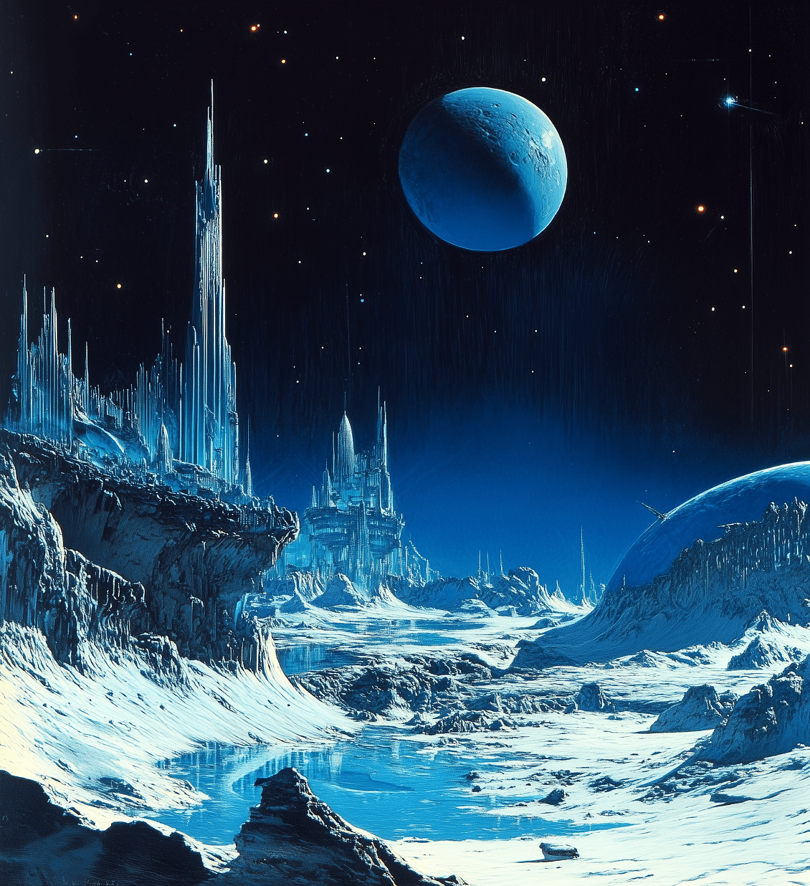 Un planeta azul con un