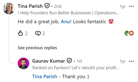 Tina Parish comment