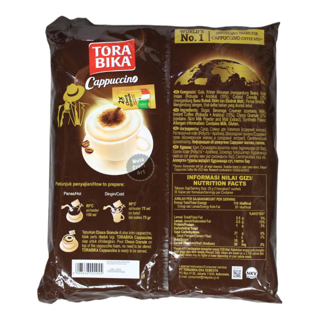 Alternative view of Torabika Cappuccino Instant Coffee Pouch (10 x 25 gram)