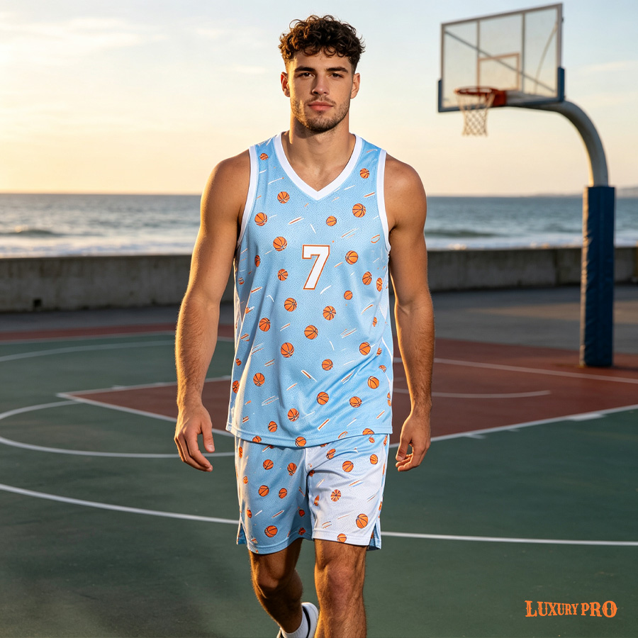 AOP MEG V Neck Basketball Jersey