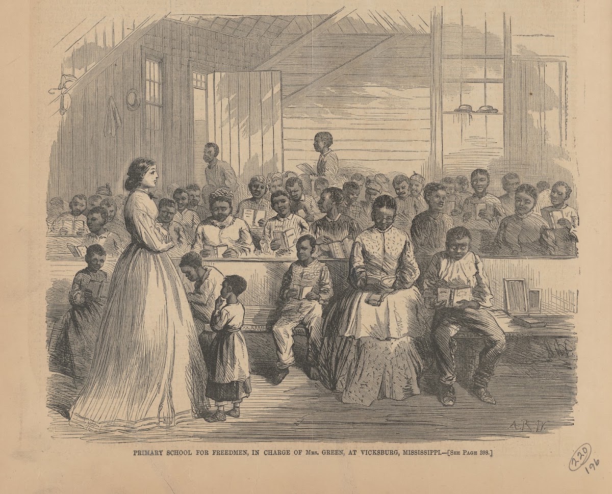 Primary school for freedmen in charge of Mrs Green at Vicksburg Mississippi 1866