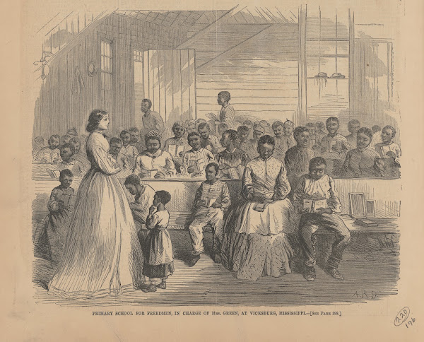 Primary school for freedmen in charge of Mrs Green at Vicksburg Mississippi 1866