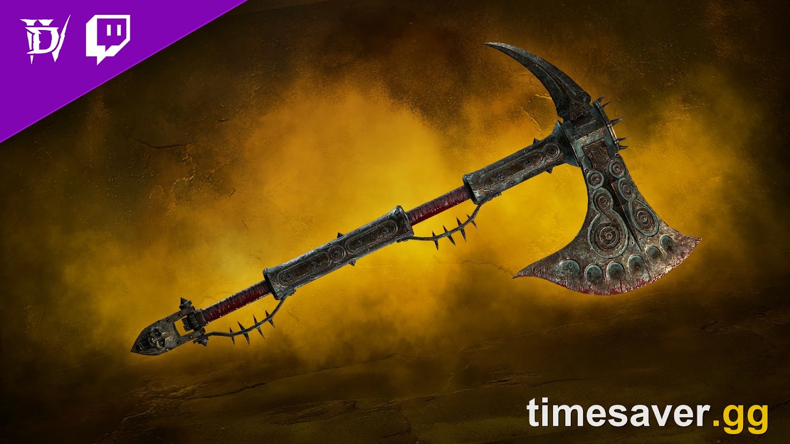 A Diablo 4 Season 15 anniversary weapon cosmetic reward from the battle pass