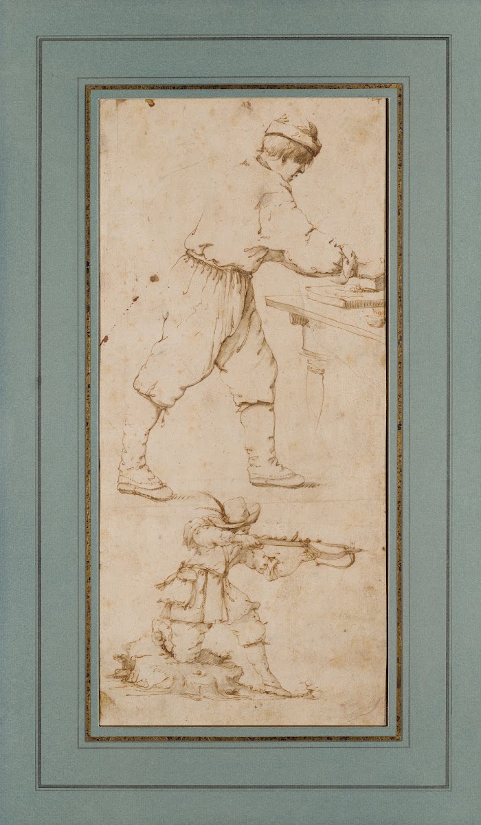 Figure Studies A Painters Apprentice and Crossbowman 17th century