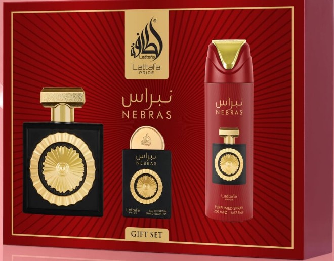 ESTUCHE LATTAFA NEBRAS UNISEX 3PZS 100ML EDP + 20ML EDP + SPLASH