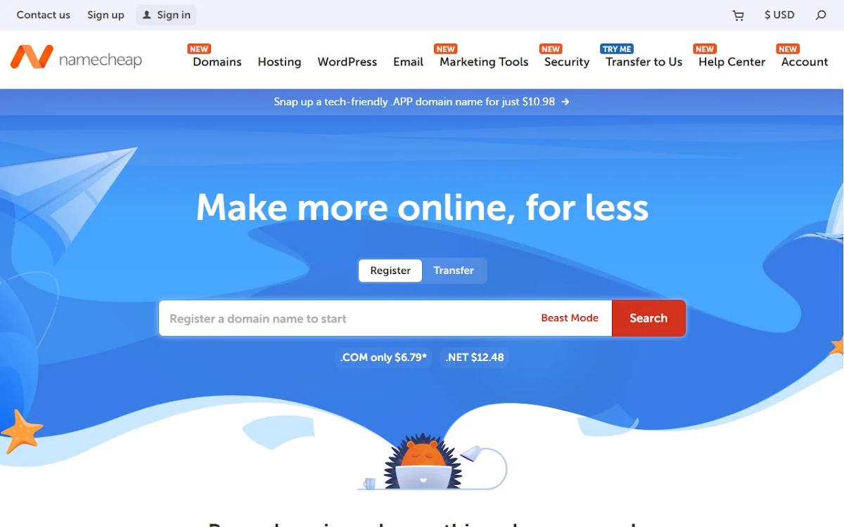 Captura de Namecheap Business Card Maker
