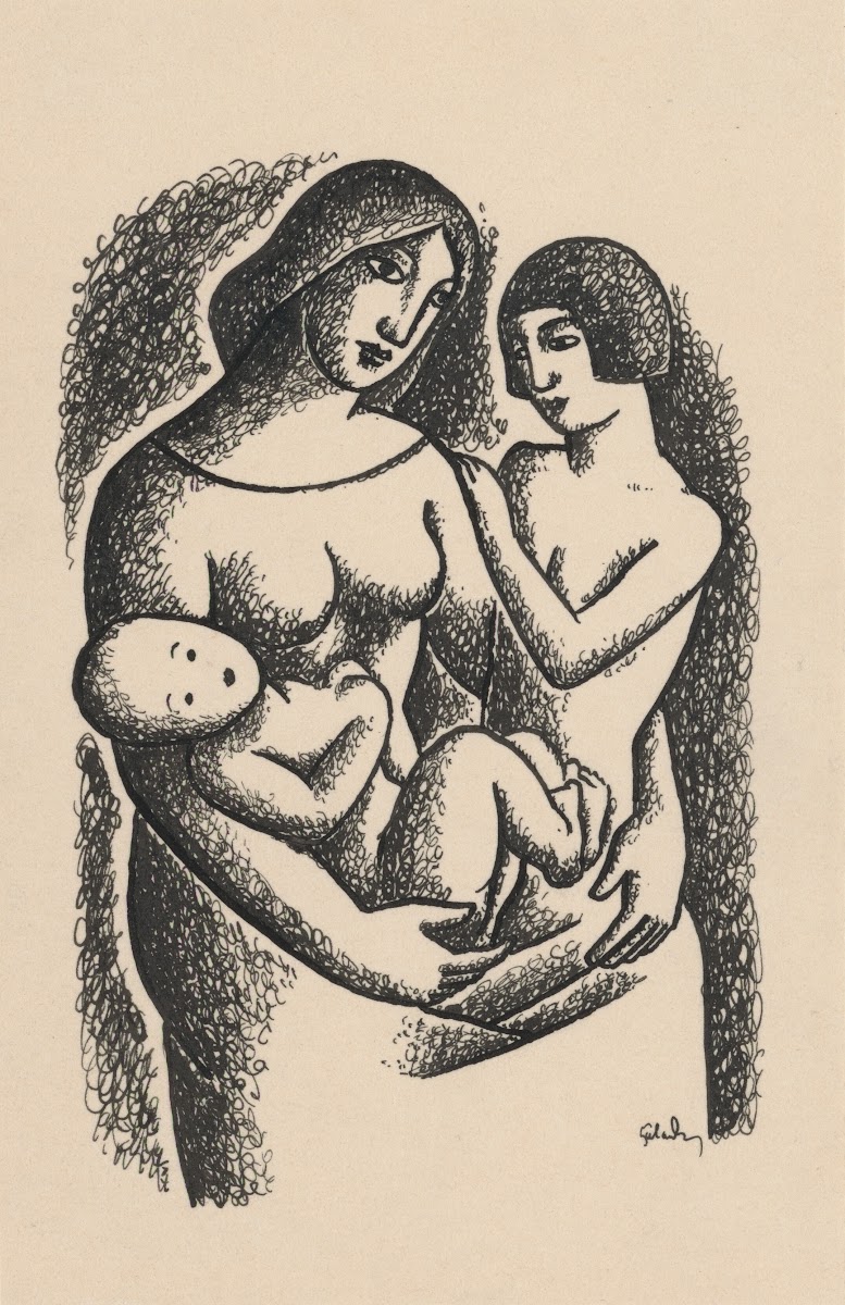 Mother with Two Children in her Lap 19271928