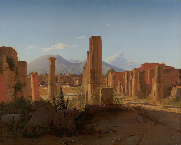 The Forum Pompeii with Vesuvius in the Distance 1841