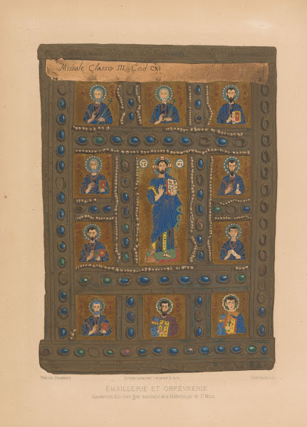 Couverture dun livre grec manuscrit de la bibliothèque de St Marc 1859 1864