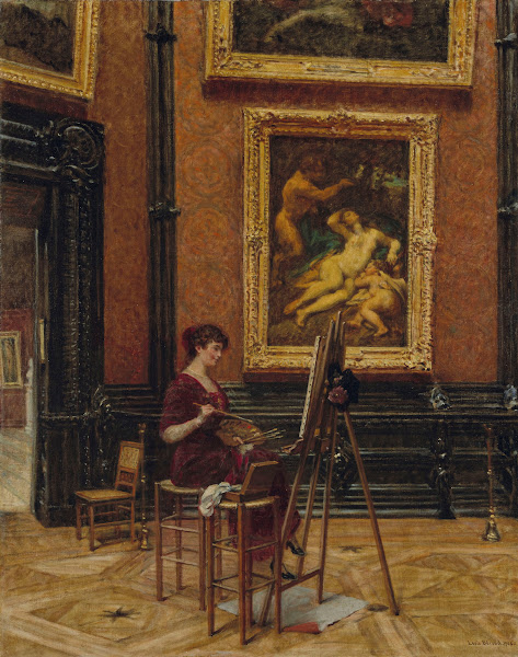 An artist copying the painting Jupiter and Antiope by Correggio at the Louvre 19