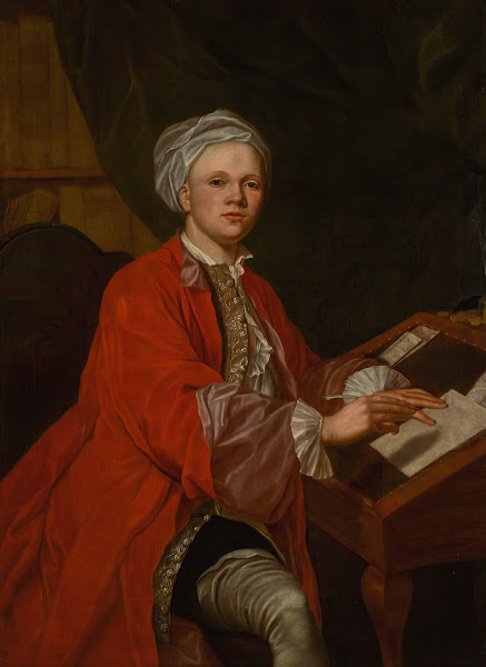 Portrait of a young man at his writing desk 1748